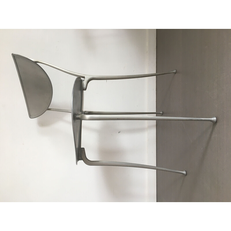 Paire de chaises vintage en aluminium, 1980
