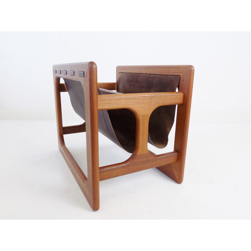 Teak vintage magazine rack by Aksel Kjergaard for Salin Moblers