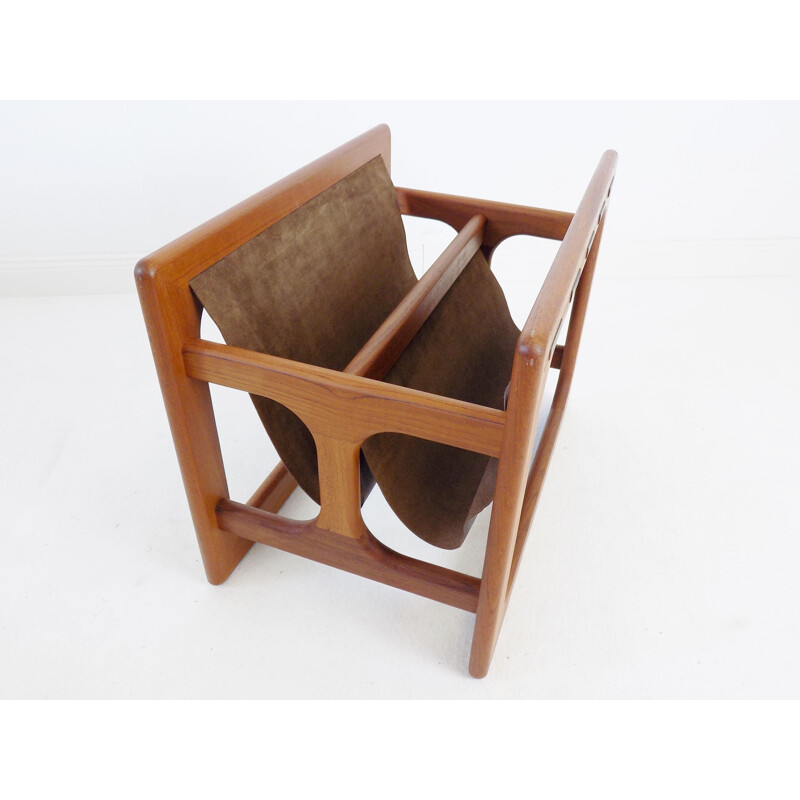 Teak vintage magazine rack by Aksel Kjergaard for Salin Moblers