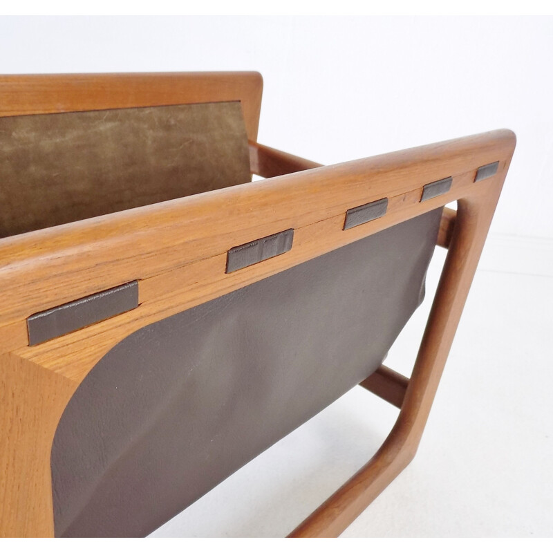 Teak vintage magazine rack by Aksel Kjergaard for Salin Moblers