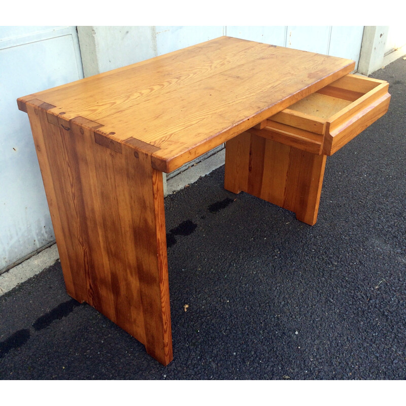 Vintage desk in solid pine - 1950s