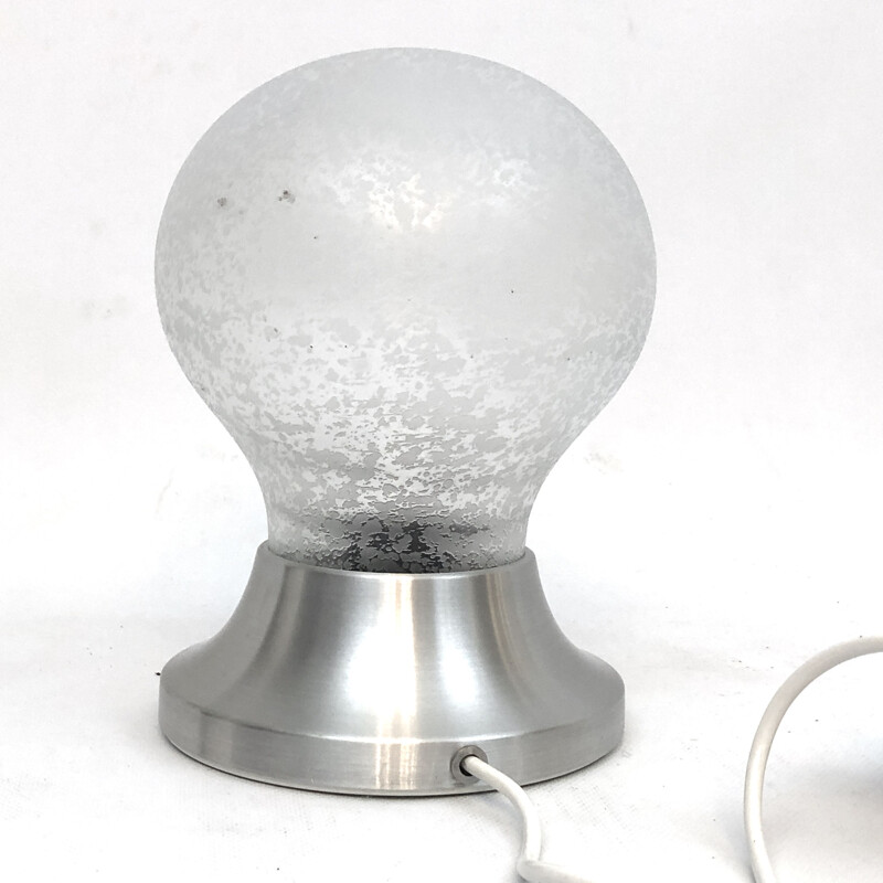 Vintage Tischlampe aus Milchglas und Aluminium "Brioni" von Stilux Milano, 1960