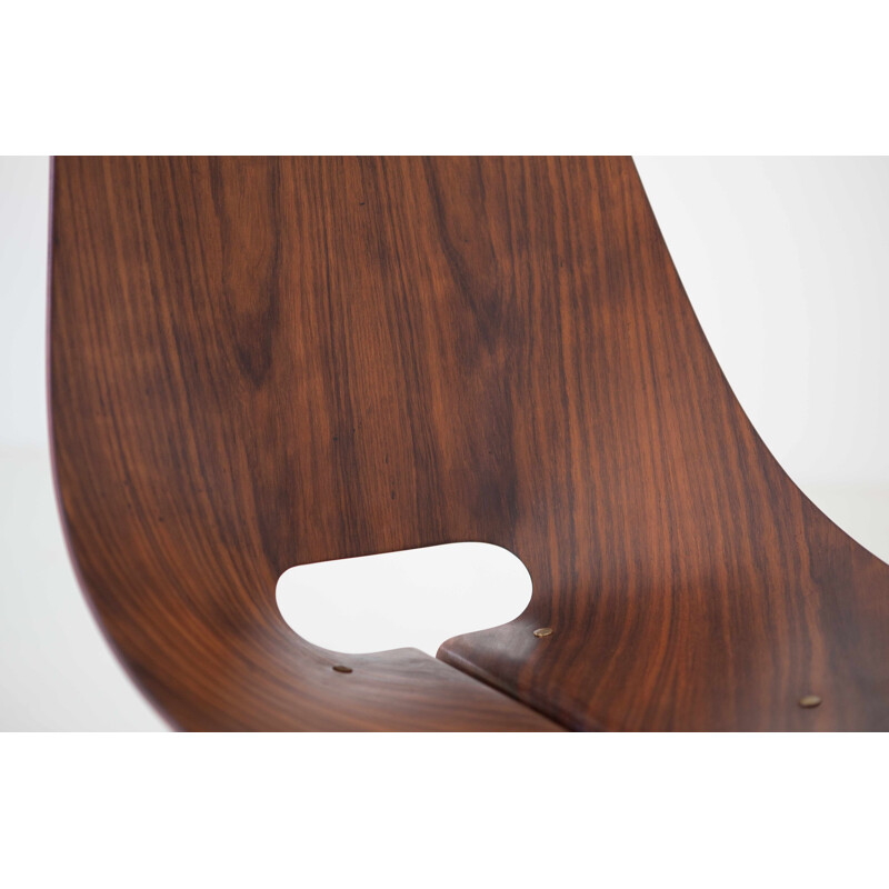 Italian vintage Playwood rosewood chair by Società Compensati Curvati, 1950s