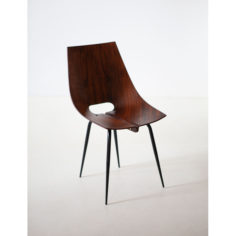 Italian vintage Playwood rosewood chair by Società Compensati Curvati, 1950s