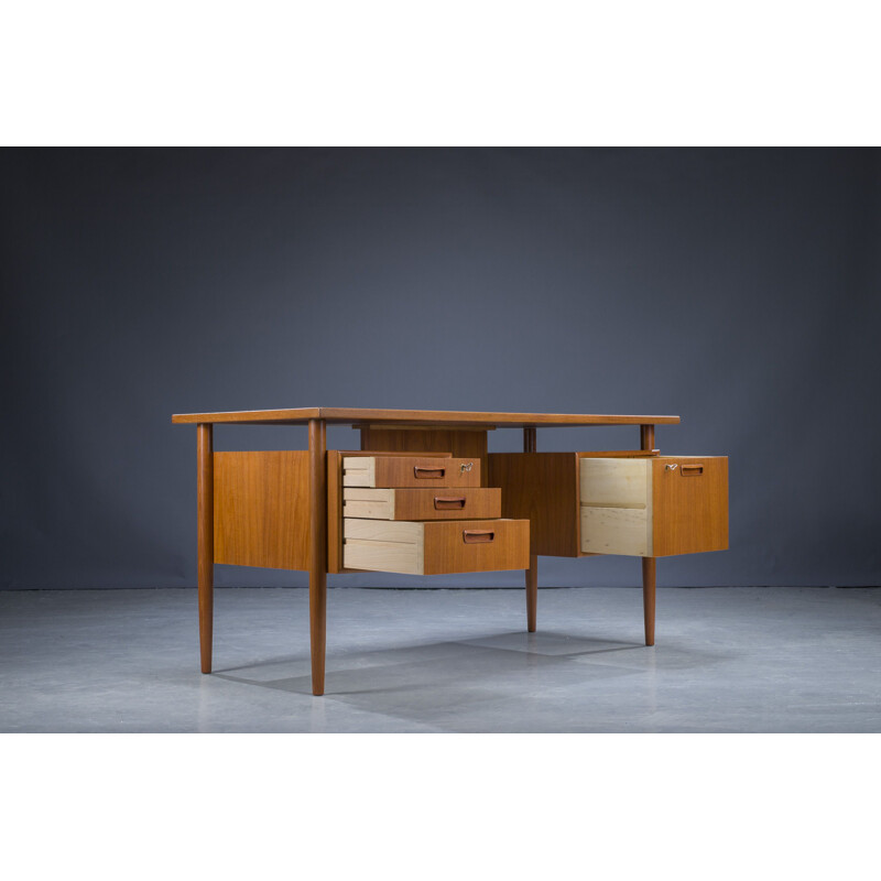 Mid-century Danish teak desk by HP Hansen, 1960s