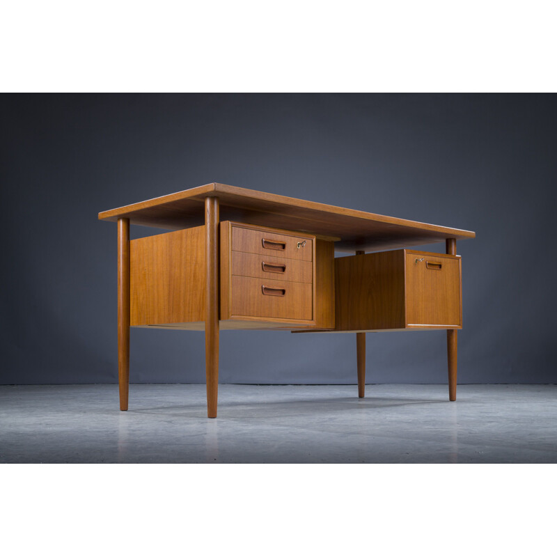 Mid-century Danish teak desk by HP Hansen, 1960s