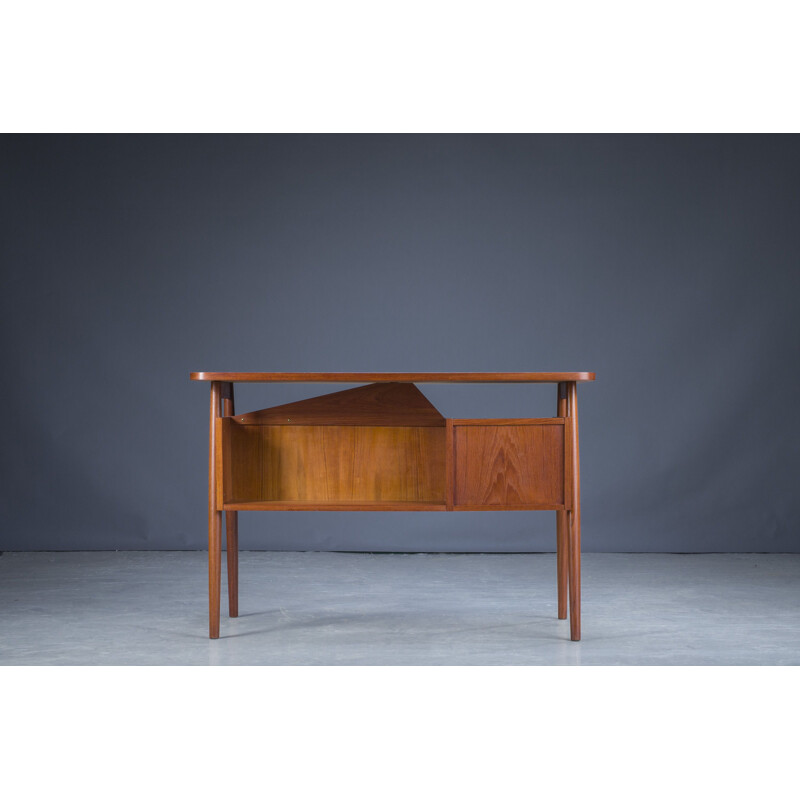 Mid-century teak desk by Gunnar Nielsen for Tibergaard, Denmark 1960s