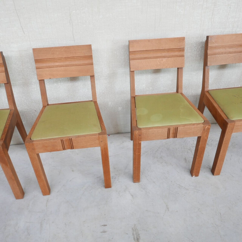 Set van 6 vintage Art Deco stoelen van Charles Dudouyt, Frankrijk 1940