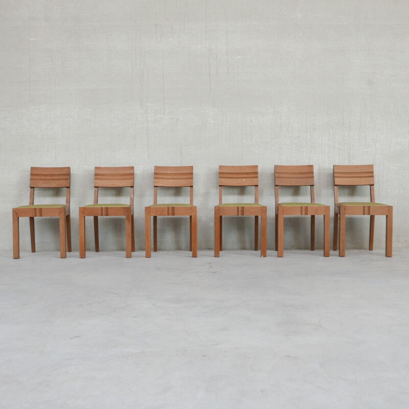 Ensemble de 6 chaises Art Déco vintage par Charles Dudouyt, France 1940