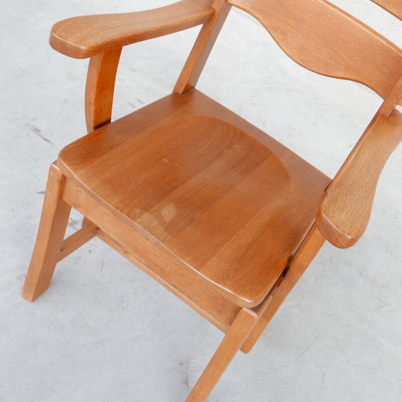 Holländischer Vintage-Sessel aus massiver Eiche, 1960