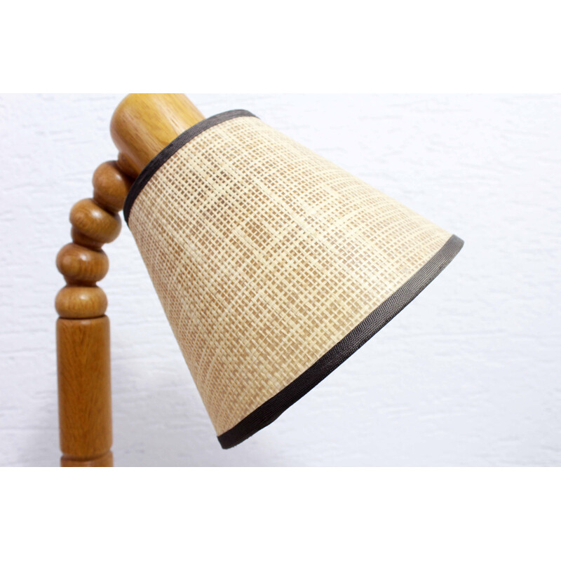 Vintage oakwood lamp, 1970-1980