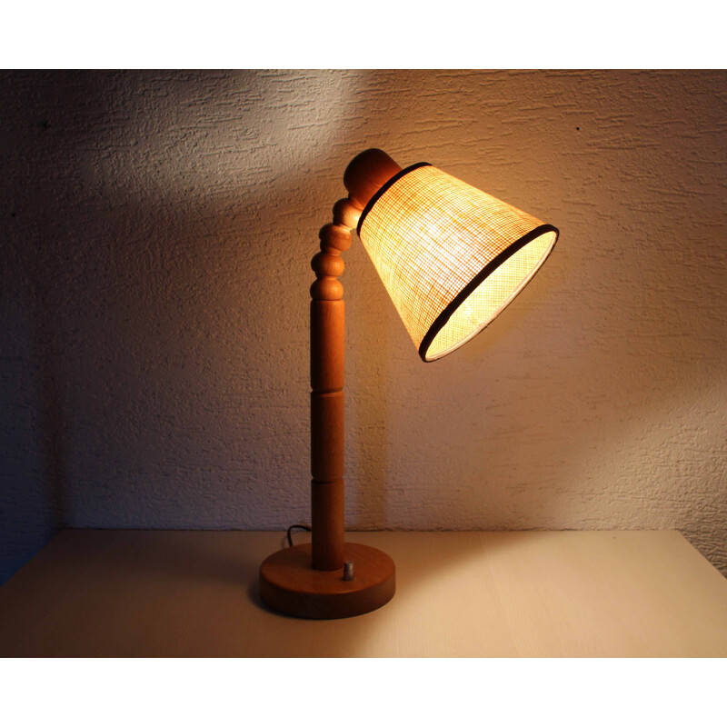 Lampe vintage en chêne, 1970-1980