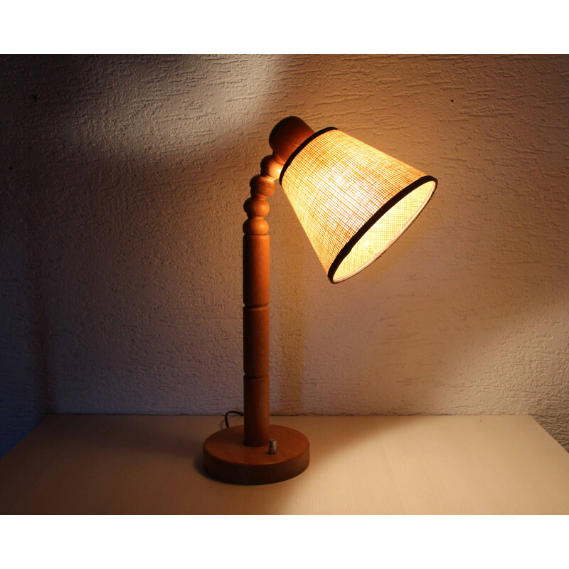 Vintage oakwood lamp, 1970-1980