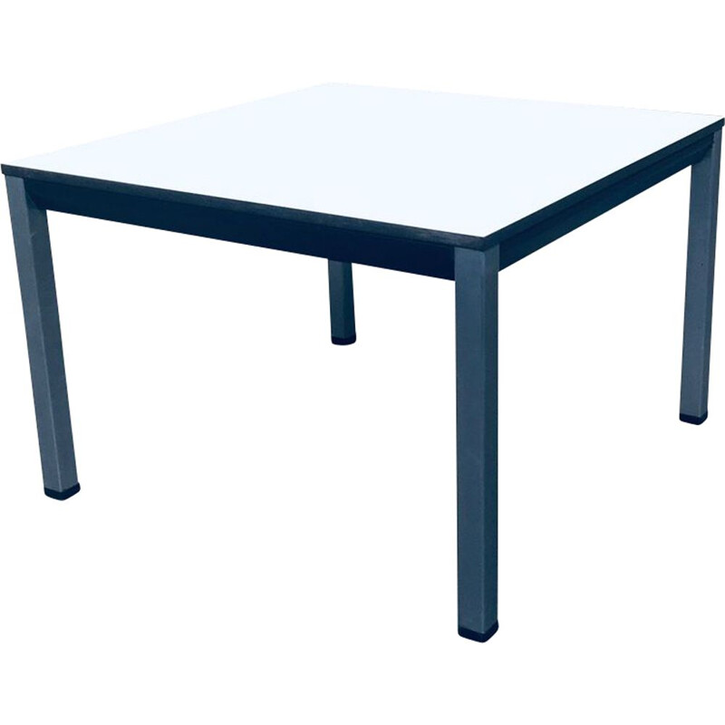 Mesa de centro vintage cuadrada con estructura de metal negro de Friso Kramer para Ahrend De Cirkel, 1970