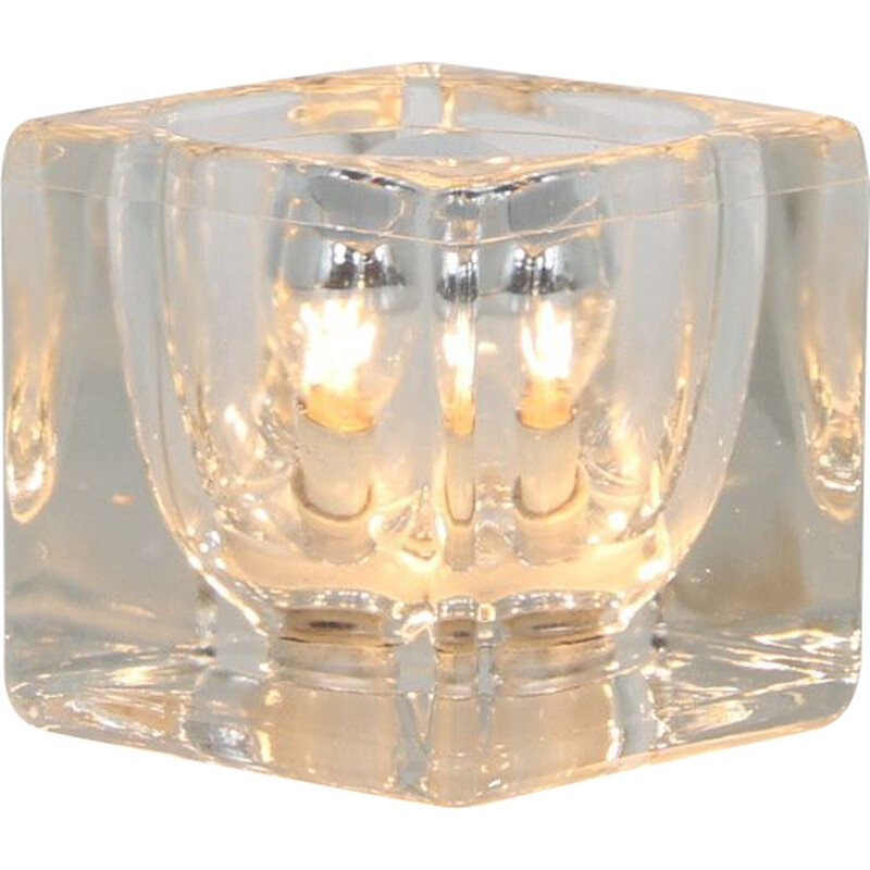 Vintage glass "ice cube" lamp by Putzler, Germany 1960s