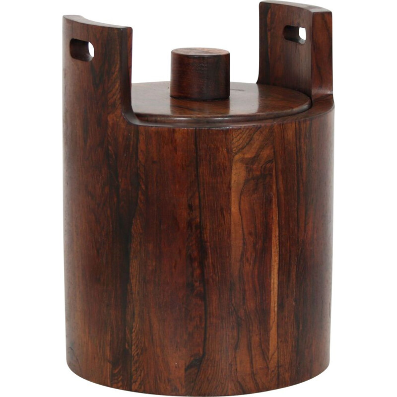 Vintage wooden ice bucket by Jean Gillon, Brazil 1960