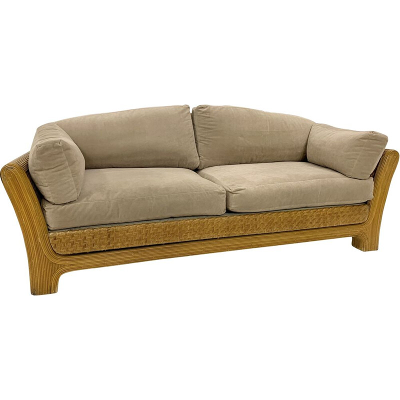 Mid-century rattan sofa, 1960s