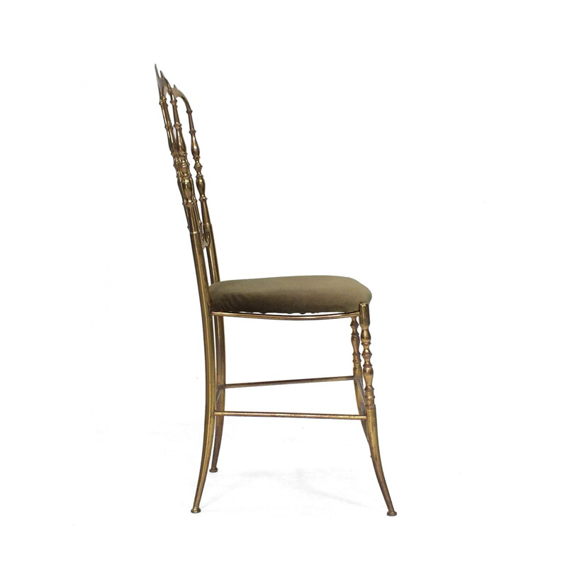 Chaise vintage Chiavari en velours vert