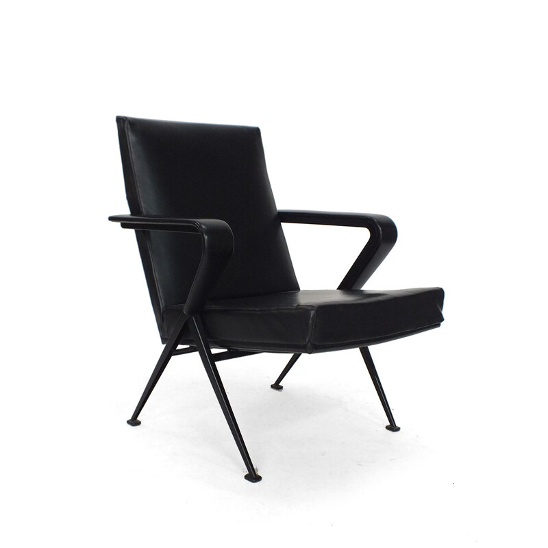 Black vintage Repose armchair by Friso Kramer for Ahrend de Cirkel, Netherlands 1959