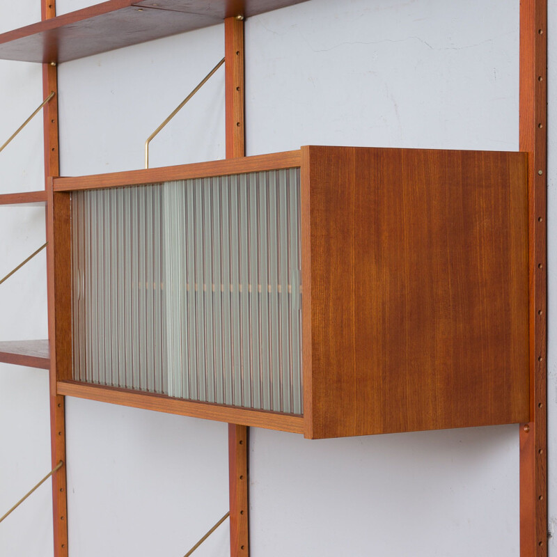 Teak vintage wall unit by Preben Sorensen, Denmark 1960s