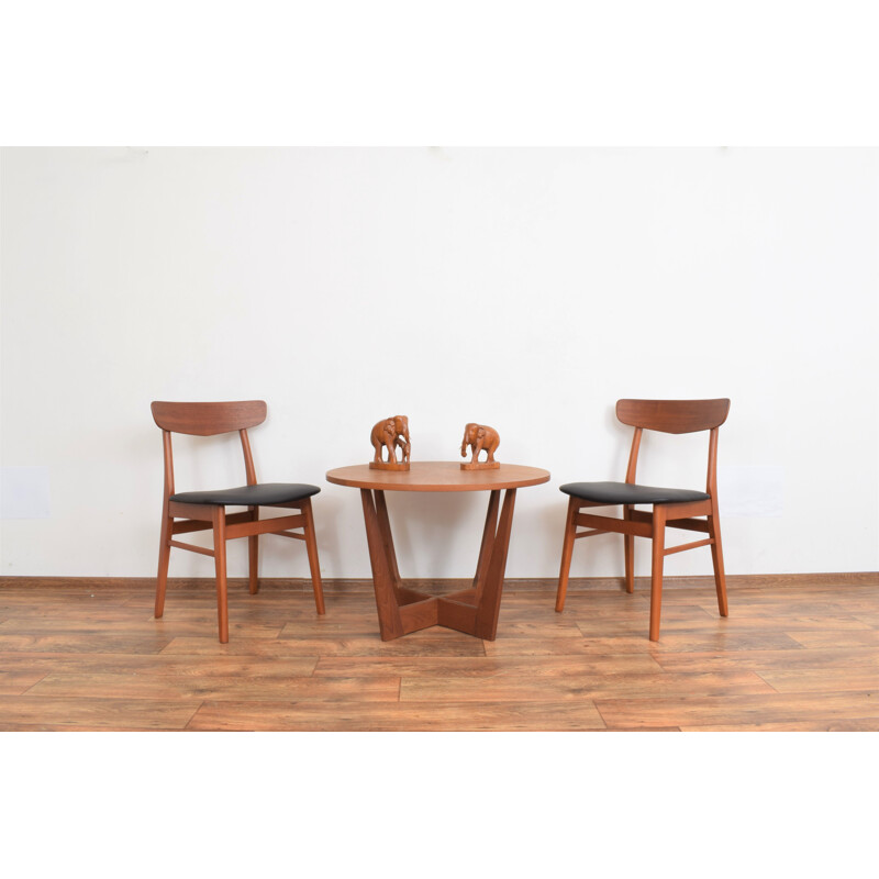 Ensemble de 4 chaises danoises vintage en teck et cuir de Falstrup Mobler, 1960