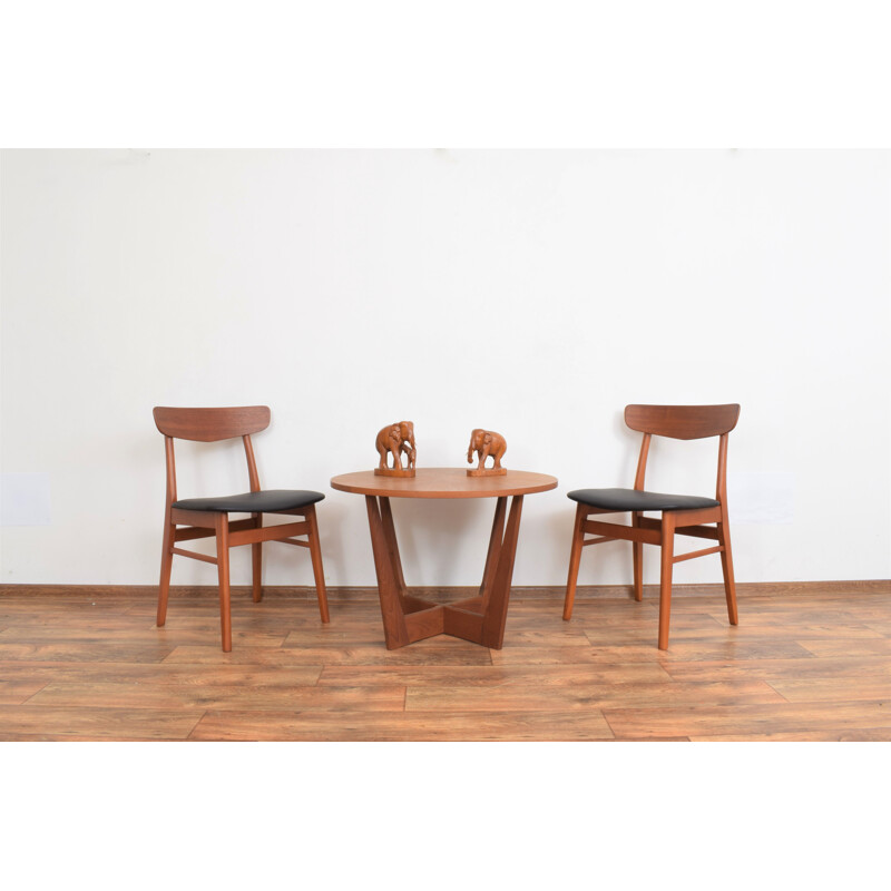 Set of 4 mid-century Danish teak & leather dining chairs from Falstrup Mobler, 1960s