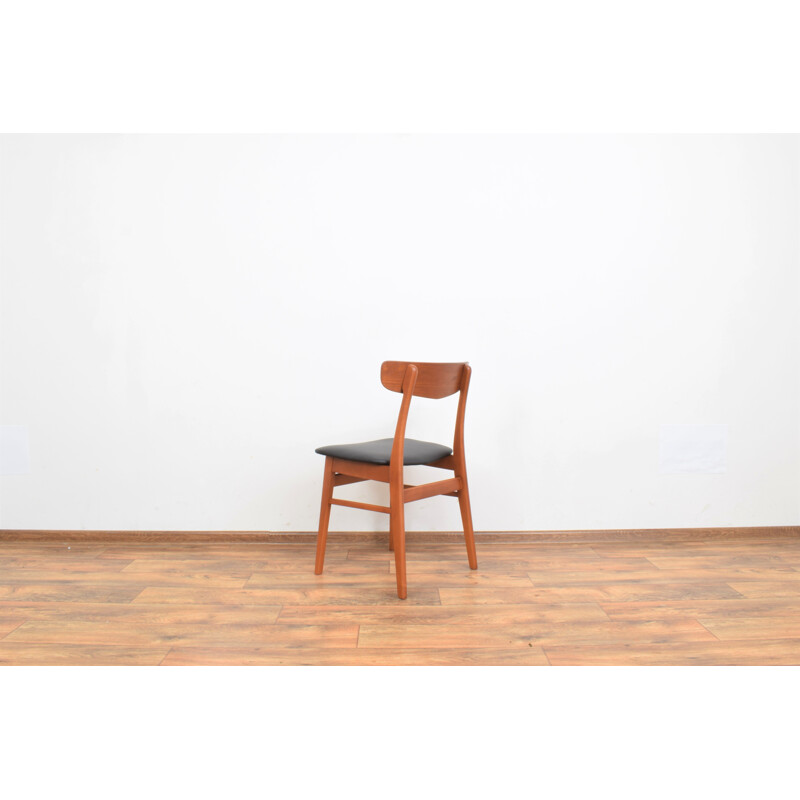 Set of 4 mid-century Danish teak & leather dining chairs from Falstrup Mobler, 1960s