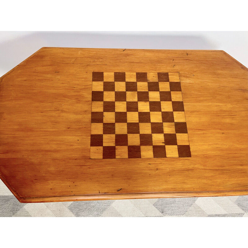 Vintage side table with chess board