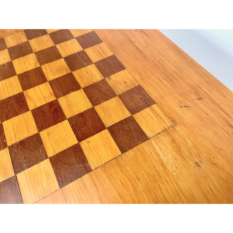 Vintage side table with chess board