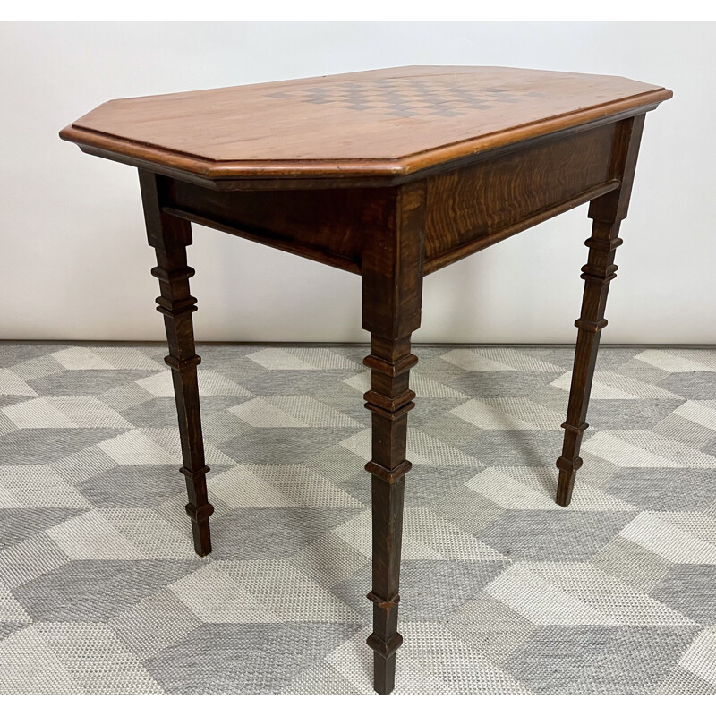 Vintage side table with chess board