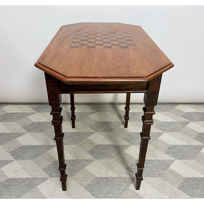 Vintage side table with chess board