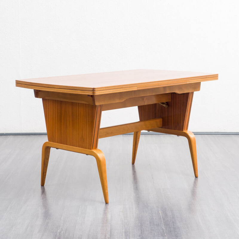 Vintage height-adjustable coffee table in walnut, 1950s