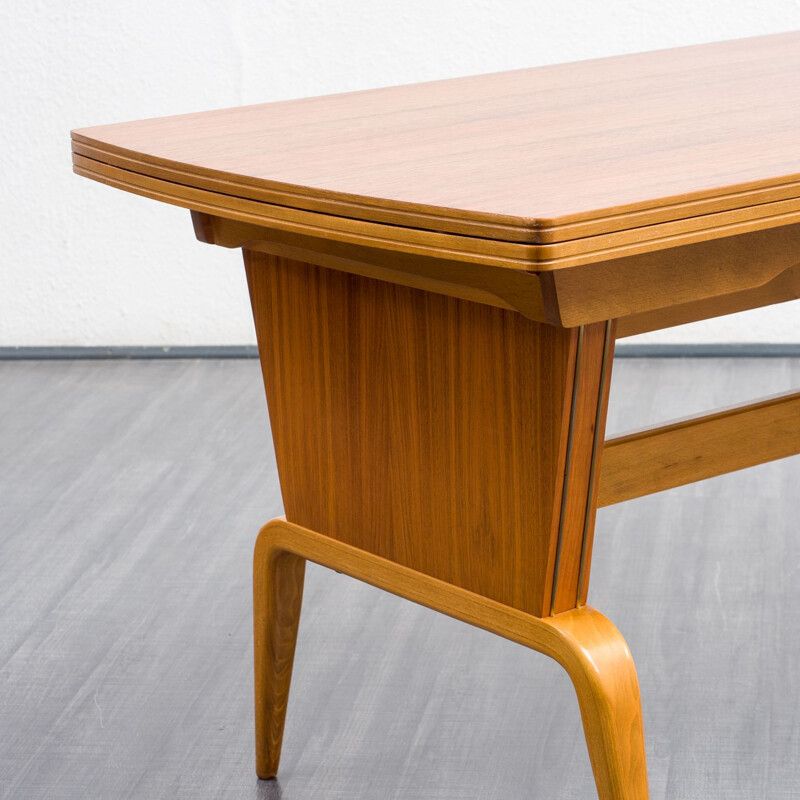 Vintage height-adjustable coffee table in walnut, 1950s