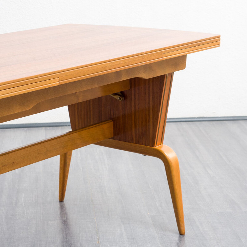 Vintage height-adjustable coffee table in walnut, 1950s