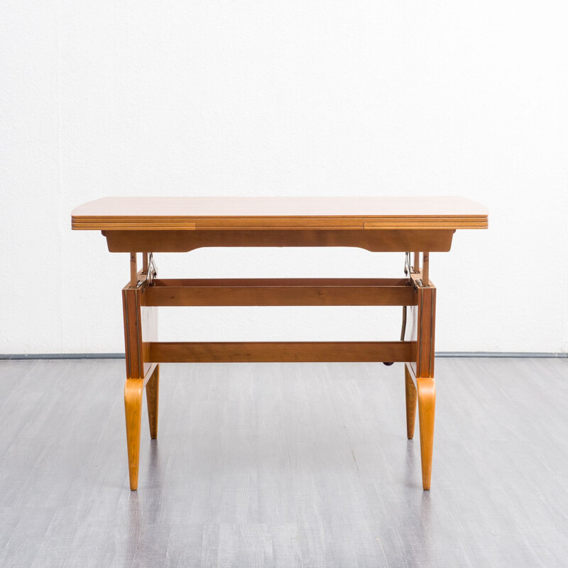 Vintage height-adjustable coffee table in walnut, 1950s