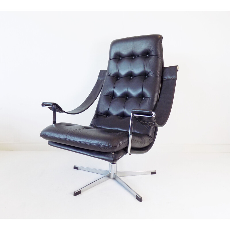 Vintage leather armchair by Geoffrey Harcourt for Artifort, 1960