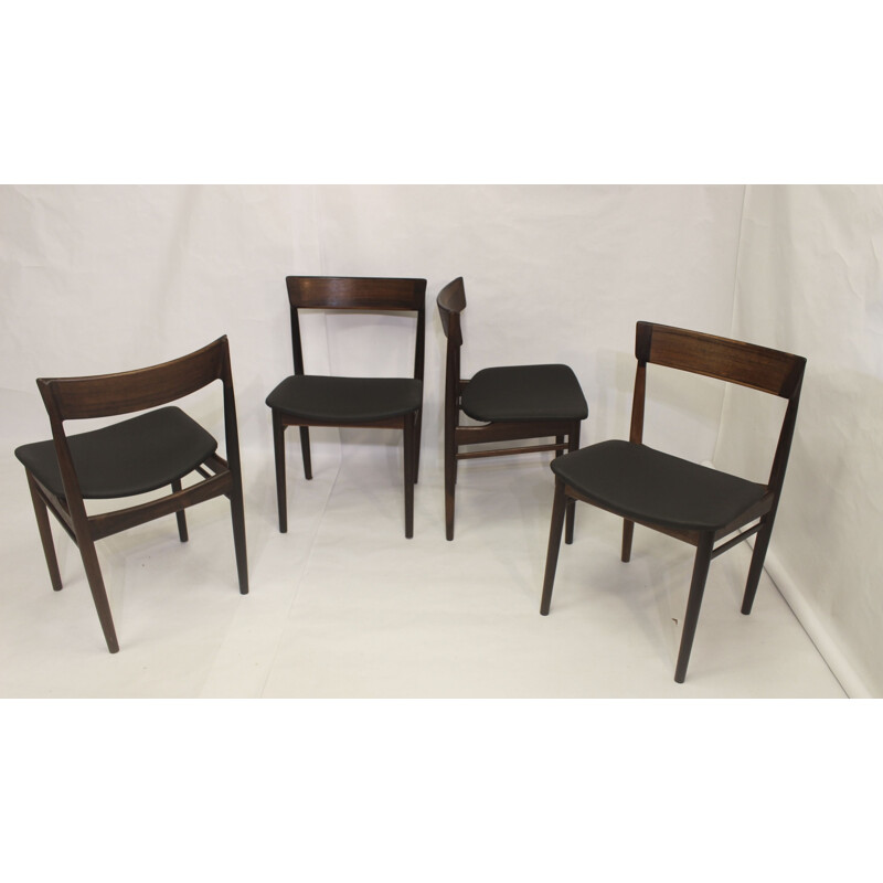 Set van 4 vintage rozenhouten stoelen model 39 van Henry Rosengren voor Brande Møbelindustri, Denemarken 1960