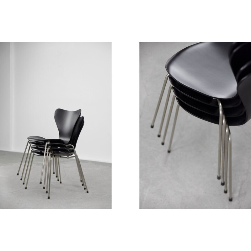 Ensemble de 4 chaises danoises vintage par Arne Jacobsen pour Fritz Hansen, 1950