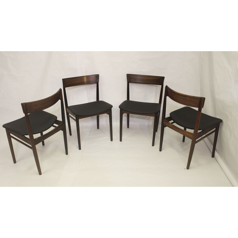 Set of 4 vintage rosewood chairs model 39 by Henry Rosengren for Brande Møbelindustri, Denmark 1960