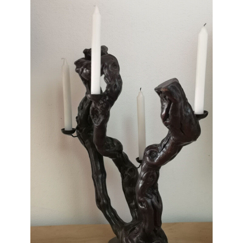 Vintage vine candle holder with 4 candles, 1970