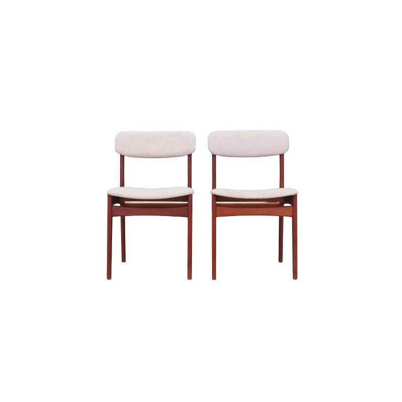 Pair of vintage Danish teak chairs by N. & K. Bundgaard Rasmussen, 1960s