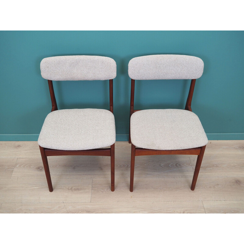 Pair of vintage Danish teak chairs by N. & K. Bundgaard Rasmussen, 1960s