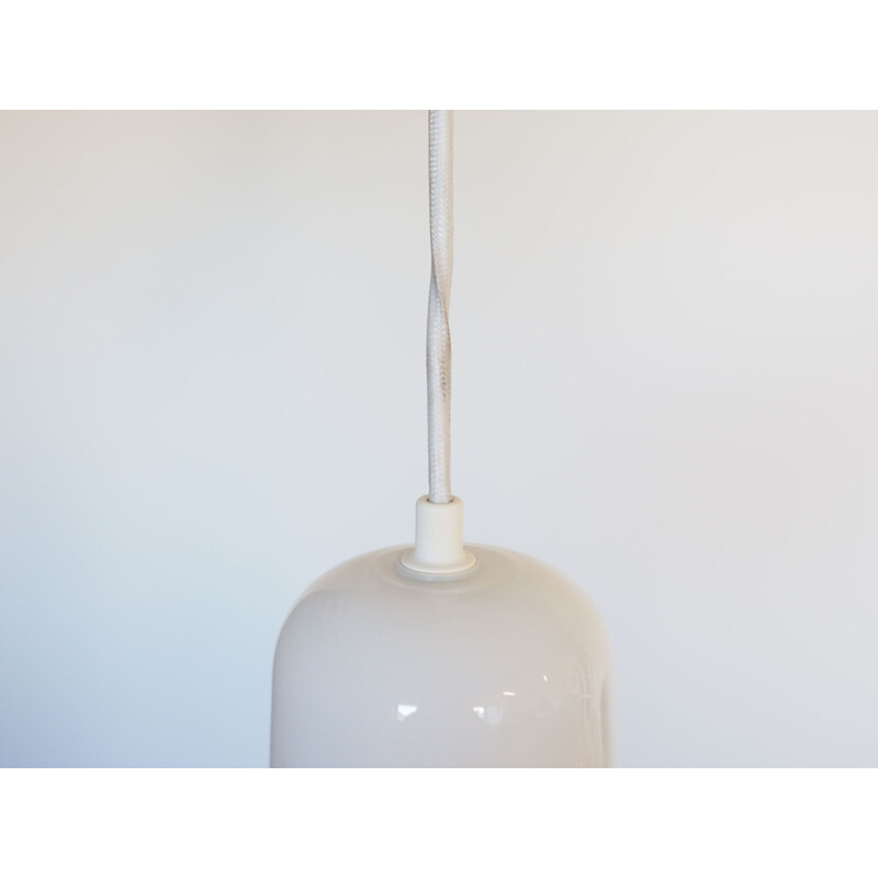 Vintage metal and glass pendant lamp, Denmark 1970s