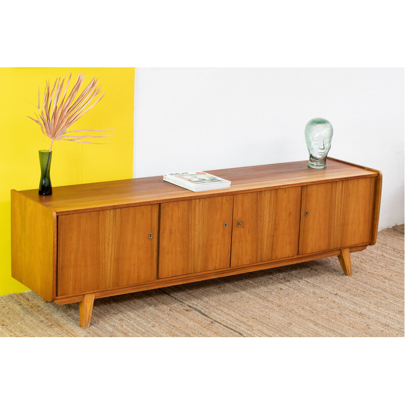 Scandinavian vintage light wood sideboard