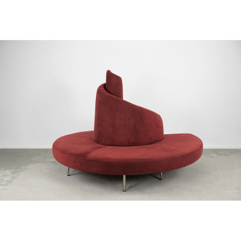 Vintage crimson Tatlin sofa by Mario Cananzi and Roberto Semprini for Edra, Italy 1990s