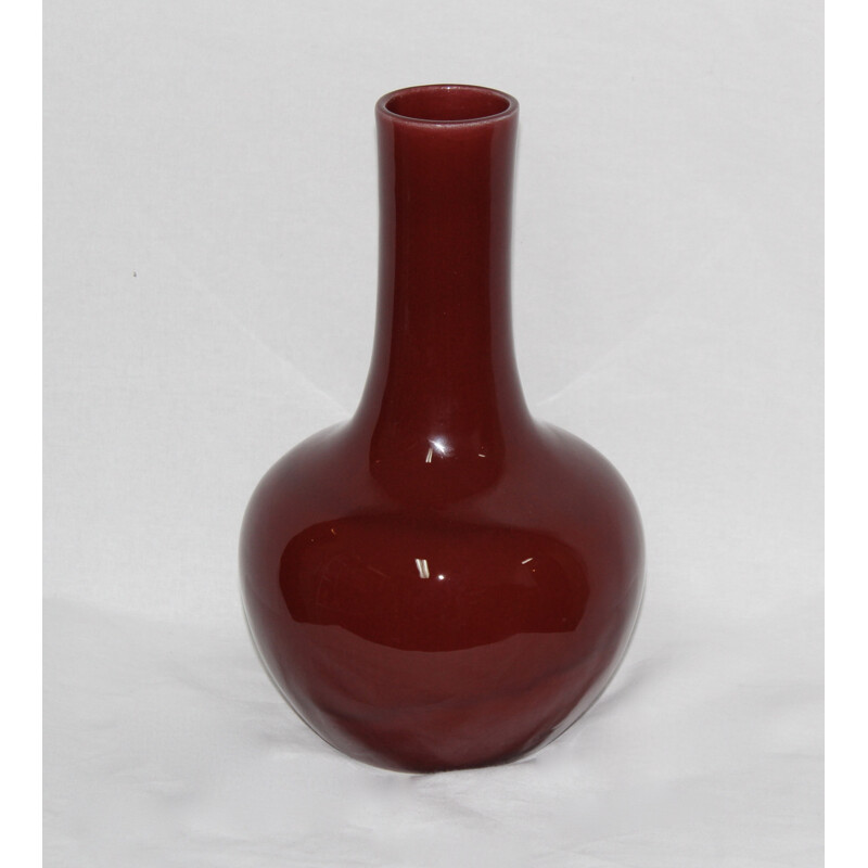 Red ceramic vase, Pol CHAMBOST - 1970s