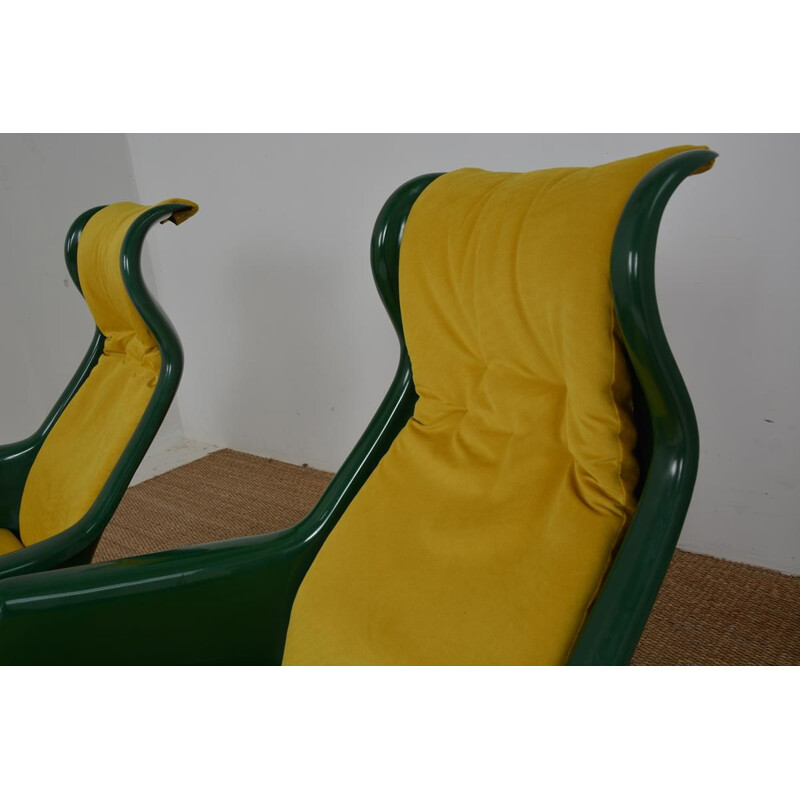 Paire de fauteuils pivotants vintage "Space Age" par Alf Svensson et Yngve Sandström pour Dux, Suède