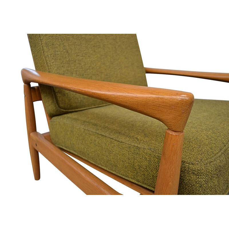 Pair of vintage Swedish oakwood armchairs by Erik Wørts, 1960s
