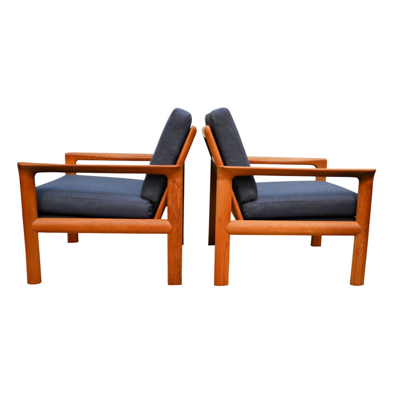 Pair of vintage Danish teak armchairs by Sven Ellekaer for Komfort