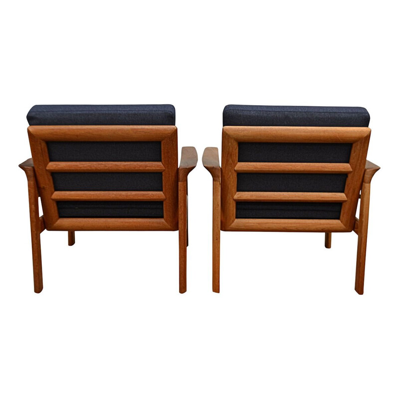 Pair of vintage Danish teak armchairs by Sven Ellekaer for Komfort